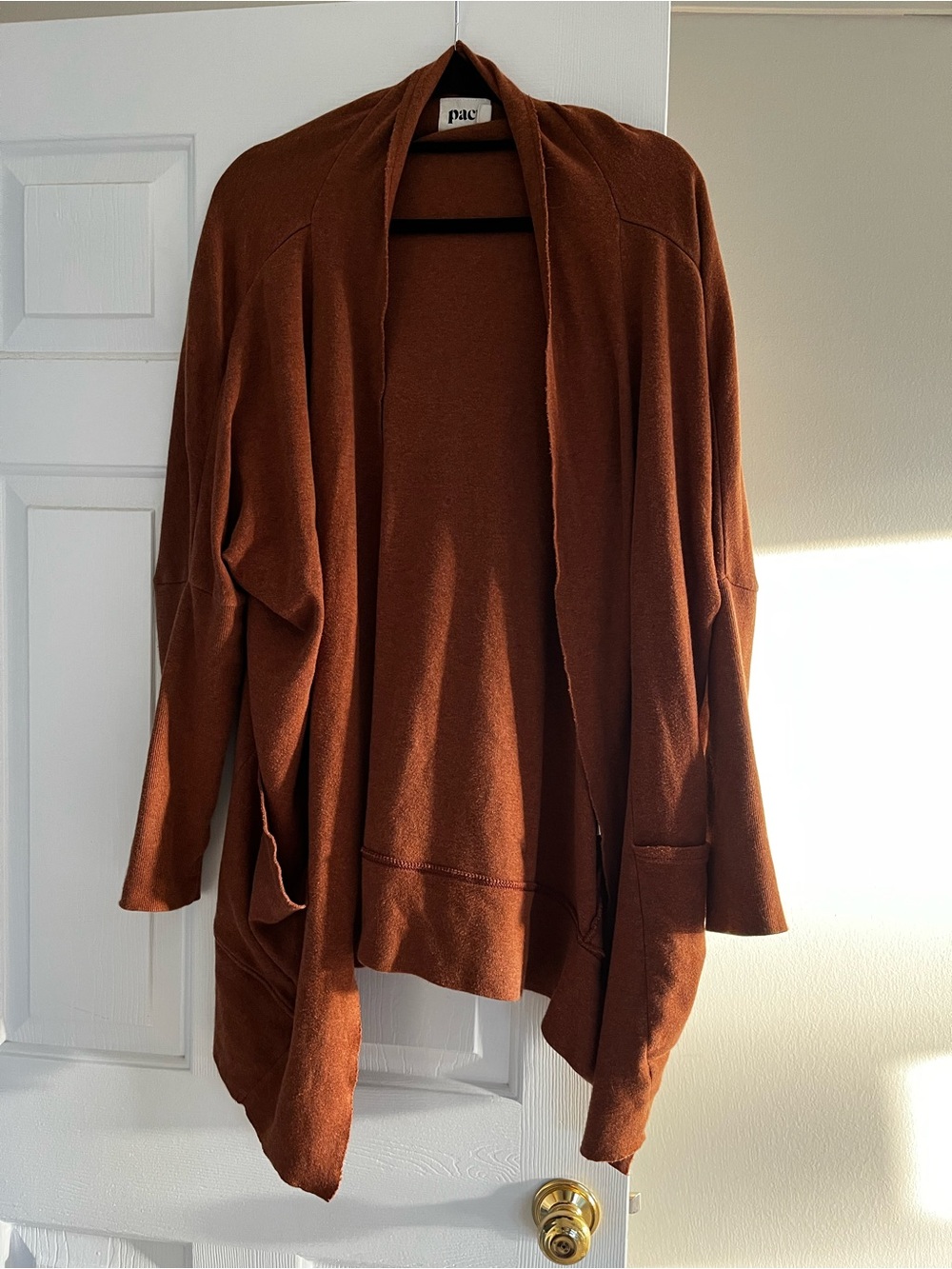 Pact Open-Front Cardigan Sweater - Rust